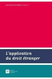 L APPLICATION DU DROIT ETRANGER