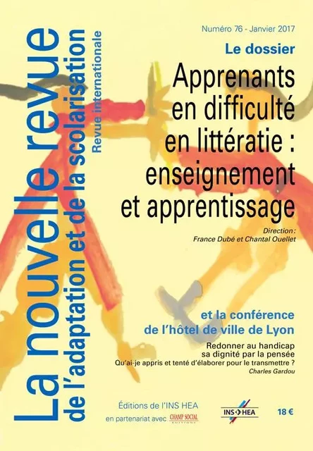 Revue Nras N°76. Apprenants En Difficulte En Litteratie : Enseignement Et Apprentissage -  Collectif,  France DUBE, Chantal OUELLET - CHAMP SOCIAL