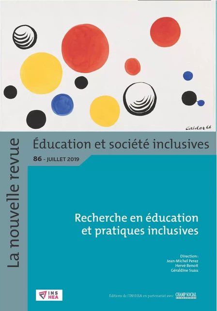 Revue NR-ESI n° 86. Recherche en éducation et pratiques inclusives - Jean-Michel Perez - CHAMP SOCIAL