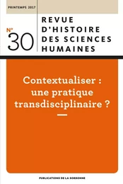 Revue d'histoire des sciences humaines 30