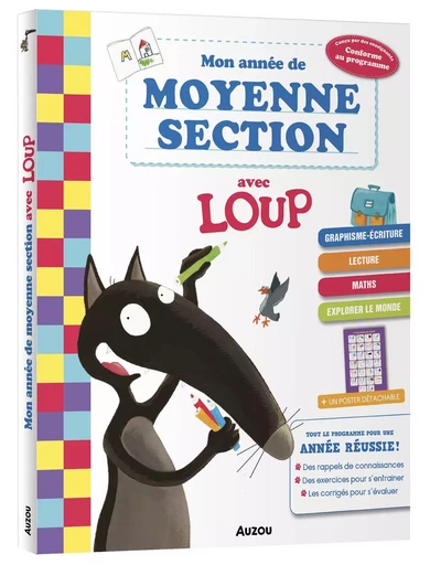 MON ANNÉE DE MOYENNE SECTION AVEC LOUP - CAHIER DE SOUTIEN TOUT LE PROGRAMME - Orianne Lallemand - AUZOU EDITIONS