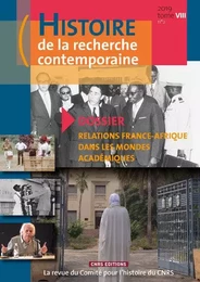 Histoire de la recherche contemporaine - tome VIII.N°2