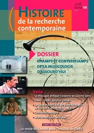 Histoire de la recherche contemporaine - tome 7 nunuméro 1