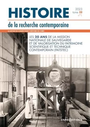 Histoire de la recherche contemporaine 2023 Tome XII n°1