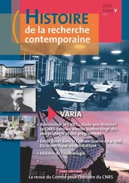 Histoire de la recherche contemporaine Tome V-1