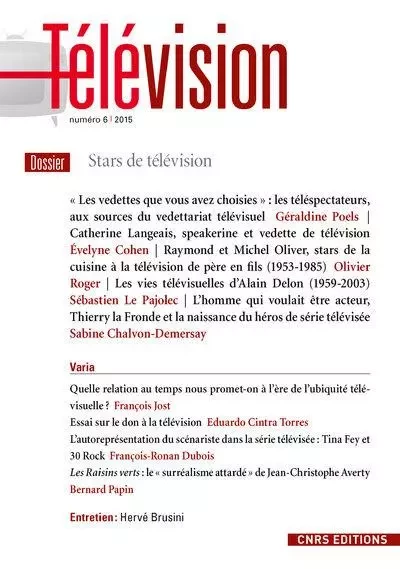 Télévision n°06 - Stars de télévision - François Jost - CNRS editions