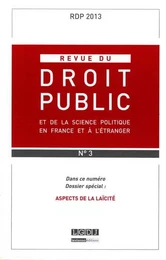 REVUE DU DROIT PUBLICN N 3 2013