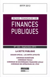 REVUE FRANÇAISE DE FINANCES PUBLIQUES N 123 - 2013