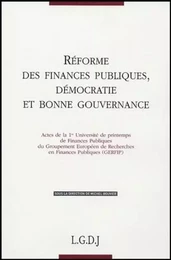 réformes des finances publiques, démocratie et bonne gouvernance