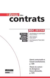 REVUE DES CONTRATS N 4 - 2013