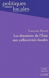 les dotations de l'etat aux collectivités locales