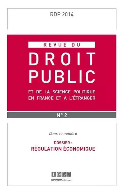 REVUE DU DROIT PUBLICN N 2 2014 -  Collectif - LGDJ