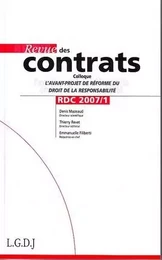 REVUE DES CONTRATS N 1 - 2007