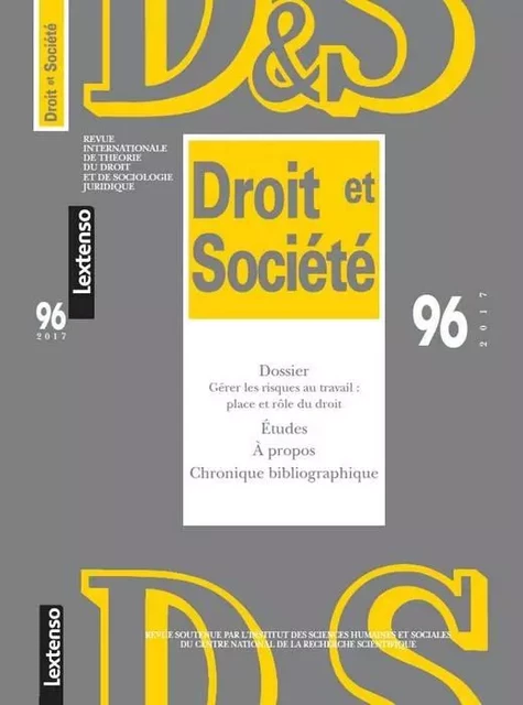 REVUE DROIT ET SOCIETE N 96 - 2017 -  Collectif - LGDJ