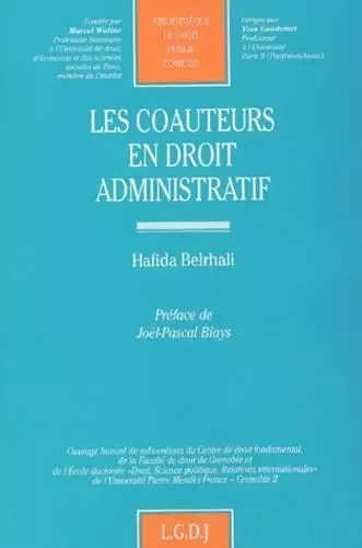 les coauteurs en droit administratif -  Belrhali h. - LGDJ