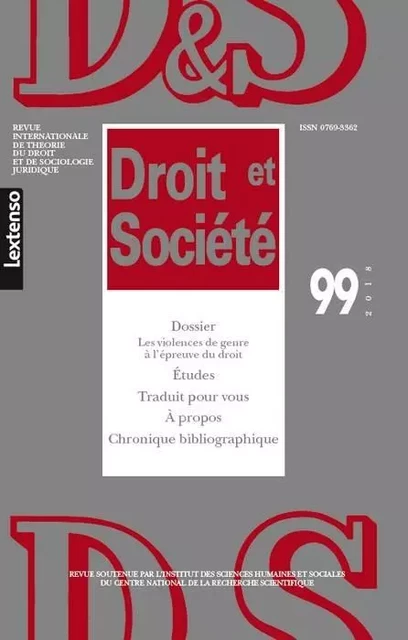 DROIT ET SOCIETE N 99-2018 -  Collectif - LGDJ