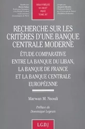 recherche sur les critères d'une banque centrale moderne