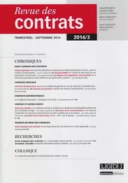 REVUE DES CONTRATS N 3 - 2014