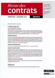 REVUE DES CONTRATS N 4 - 2014