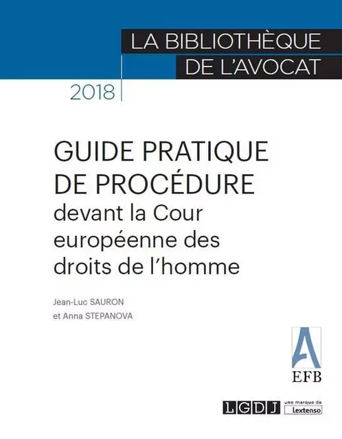 GUIDE PRATIQUE DE PROCEDURE DEVANT LA COUR EUROPEENNE DES DROITS DE L HOMME - Jean-Luc Sauron - LGDJ