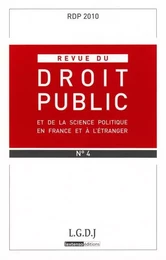 REVUE DU DROIT PUBLIC N 4 2010