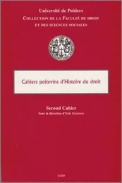 CAHIERS POITEVINS D HISTOIRE DU DROIT