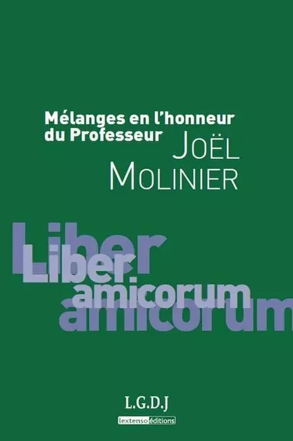 MÉLANGES EN L'HONNEUR DU PROFESSEUR JOËL MOLINIER - Nathalie de Grove-Valdeyron, Marc Blanquet - LGDJ