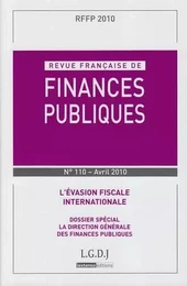 REVUE FRANÇAISE DE FINANCES PUBLIQUES N 110 -  2010