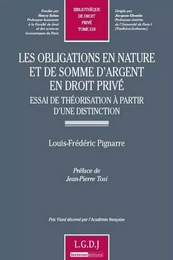 les obligations en nature et de somme d'argent en droit privé