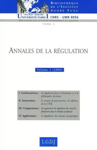 ANNALES DE LA RÉGULATION -  Collectif - INSTITUT ANDRE