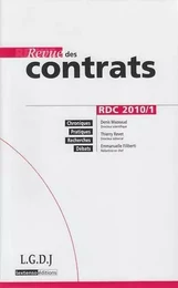 REVUE DES CONTRATS N 1 - 2010