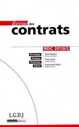 REVUE DES CONTRATS N 2 - 2010