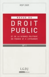 REVUE DU DROIT PUBLIC N 1 2009