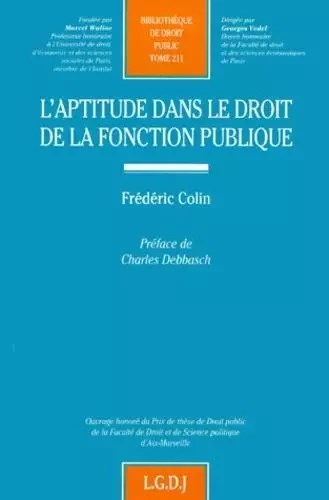 l'aptitude dans le droit de la fonction publique - Frédéric Colin - LGDJ