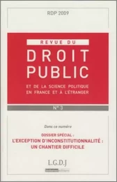 REVUE DU DROIT PUBLIC N 3 2009