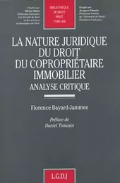 la nature juridique du droit du copropriétaire immobilier. analyse critique