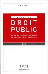 REVUE DU DROIT PUBLIC N 6 2009