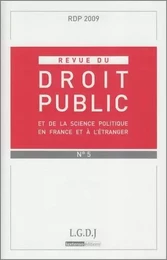 REVUE DU DROIT PUBLIC N 5 2009