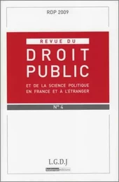 REVUE DU DROIT PUBLIC N 4 2009