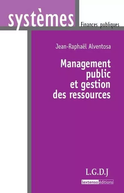 management public et gestion des ressources - Jean-Raphaël Alventosa - LGDJ