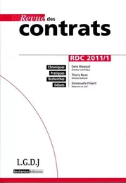 REVUE DES CONTRATS N 1 - 2011