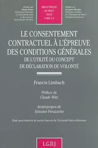 le consentement contractuel à l'épreuve des conditions générales -  Limbach f. - LGDJ