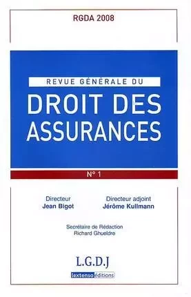 REVUE GENERALE DE DROIT DES ASSURANCES N 1 - 2008 -  Collectif - LGDJ