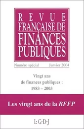 vingts ans de finances publiques :  1983-2003