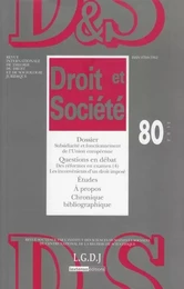 REVUE DROIT ET SOCIETE N 80 - 2012