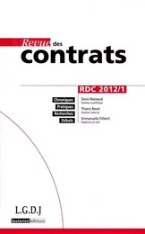 REVUE DES CONTRATS N 1 - 2012