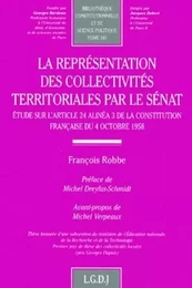 la représentation des collectivités territoriales par le sénat