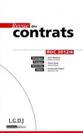 REVUE DES CONTRATS N 4 - 2012