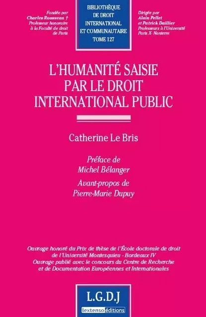 l'humanité saisie par le droit international public - Catherine Le Bris - LGDJ