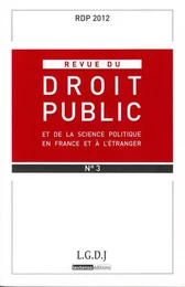 REVUE DU DROIT PUBLIC N 3 2012